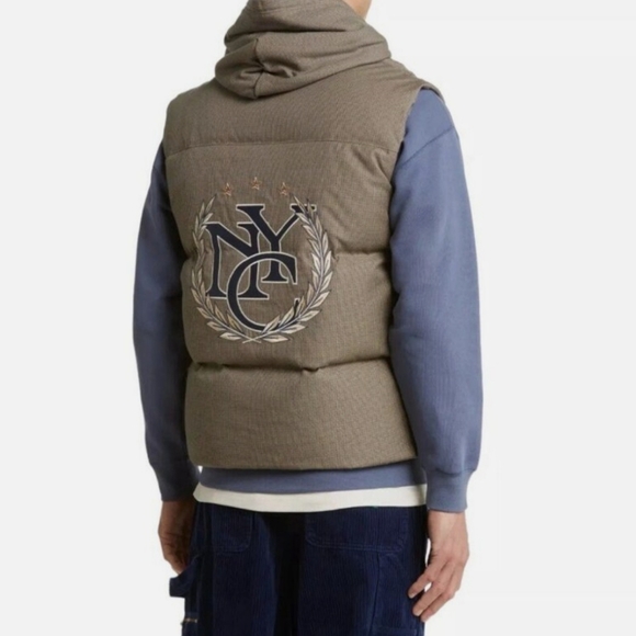 Puma X Rhuigi Rhude Full Zip Duck Down Puffer Vest Men's Persian Blue - Picture 4 of 5